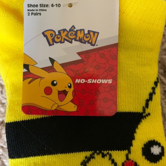 Pokémon ankle sock Pikachu and Squirtle, yellow and blue size 4 to 10‎ - Picture 3 of 3
